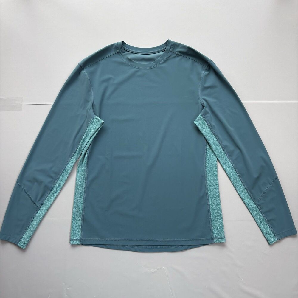 LULULEMON Shirt Men's Medium Block Out Long Sleeve Slim Fit Surfing UPF 50+
